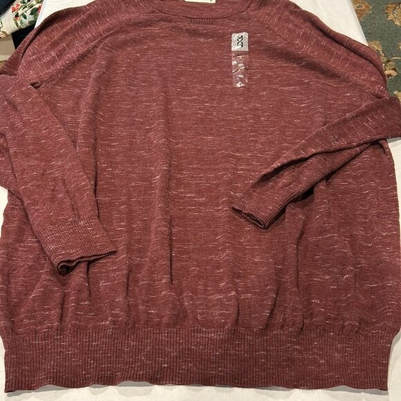Mutual Weave Maroon Crewneck lightweight shirt. Size 2XLT New Burgandy - Picture 6 of 7